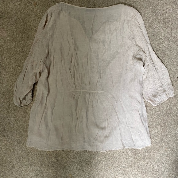 Spense Lightweight Crochet Detail Button Down Top Size 3X - Picture 3 of 4